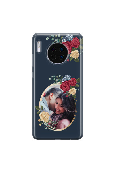 HUAWEI - Mate 30 - Soft Clear Case - Blue Floral Mirror Photo