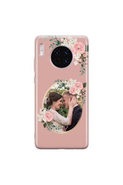 HUAWEI - Mate 30 - Soft Clear Case - Pink Floral Mirror Photo