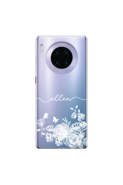 HUAWEI - Mate 30 Pro - Soft Clear Case - Handwritten White Lace