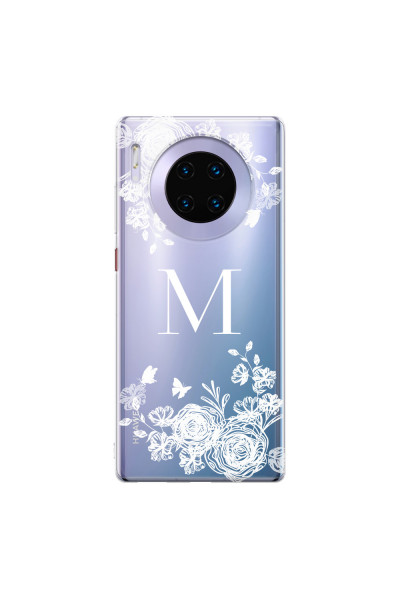 HUAWEI - Mate 30 Pro - Soft Clear Case - White Lace Monogram
