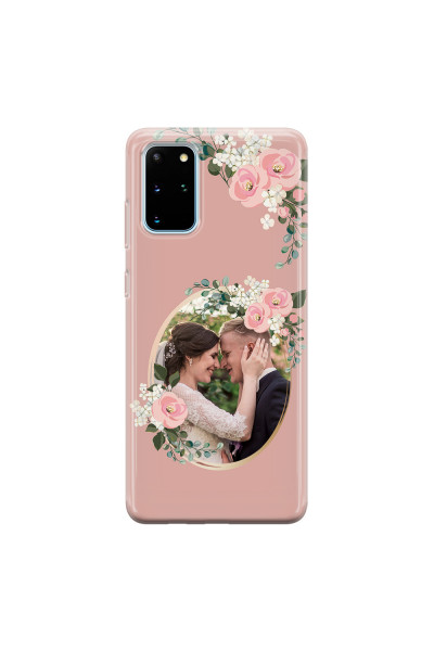 SAMSUNG - Galaxy S20 Plus - Soft Clear Case - Pink Floral Mirror Photo