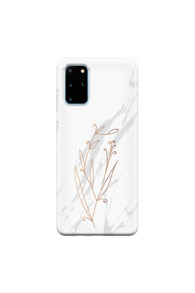 SAMSUNG - Galaxy S20 Plus - Soft Clear Case - White Marble Flowers