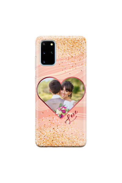 SAMSUNG - Galaxy S20 - Soft Clear Case - Glitter Love Heart Photo