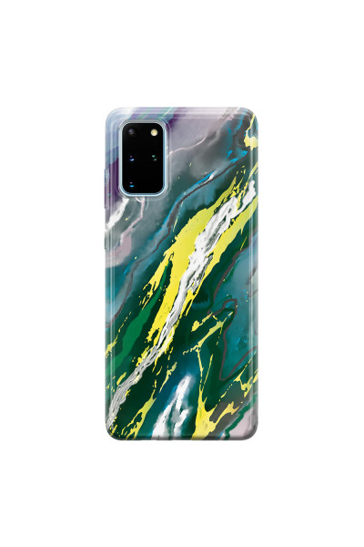 SAMSUNG - Galaxy S20 - Soft Clear Case - Marble Rainforest Green