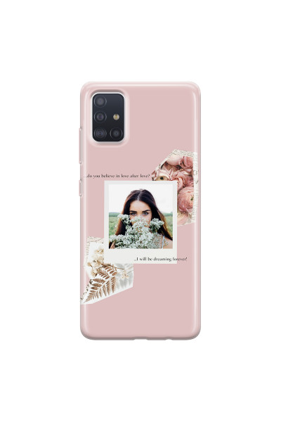 SAMSUNG - Galaxy A51 - Soft Clear Case - Vintage Pink Collage Phone Case