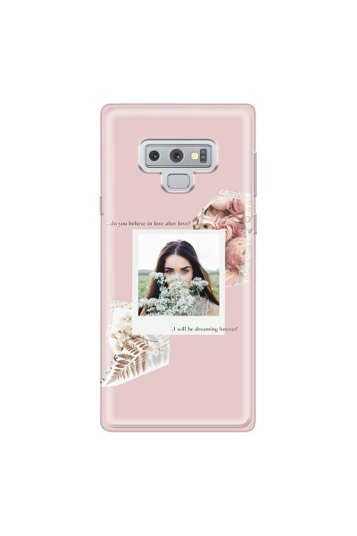 SAMSUNG - Galaxy Note 9 - Soft Clear Case - Vintage Pink Collage Phone Case
