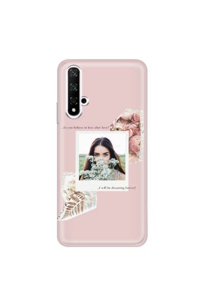 HONOR - Honor 20 - Soft Clear Case - Vintage Pink Collage Phone Case