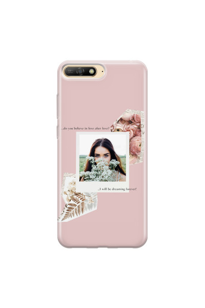 HUAWEI - Y6 2018 - Soft Clear Case - Vintage Pink Collage Phone Case