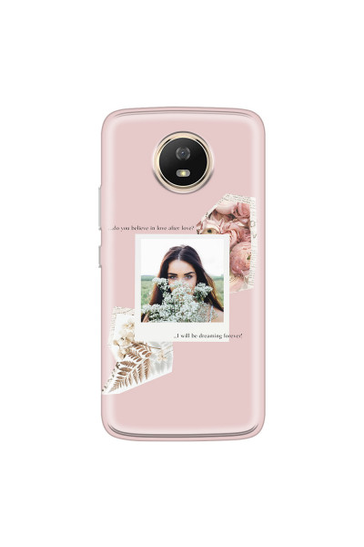 MOTOROLA by LENOVO - Moto G5s - Soft Clear Case - Vintage Pink Collage Phone Case