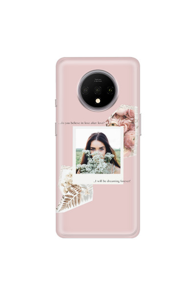 ONEPLUS - OnePlus 7T - Soft Clear Case - Vintage Pink Collage Phone Case