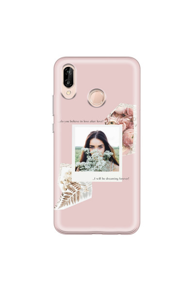 HUAWEI - P20 Lite - Soft Clear Case - Vintage Pink Collage Phone Case