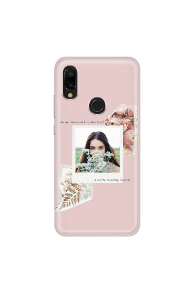 XIAOMI - Redmi 7 - Soft Clear Case - Vintage Pink Collage Phone Case