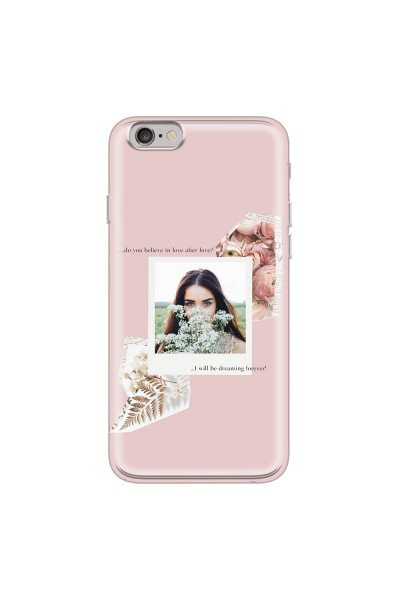 APPLE - iPhone 6S Plus - Soft Clear Case - Vintage Pink Collage Phone Case