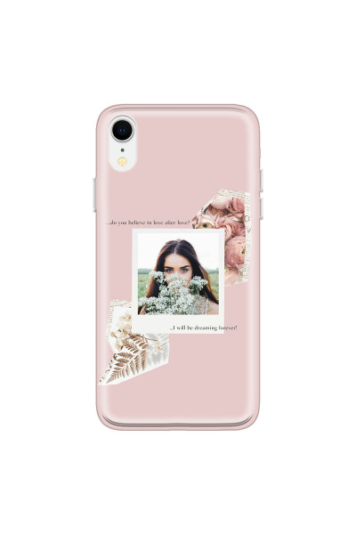 APPLE - iPhone XR - Soft Clear Case - Vintage Pink Collage Phone Case