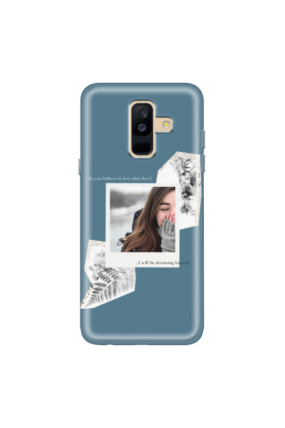 SAMSUNG - Galaxy A6 Plus 2018 - Soft Clear Case - Vintage Blue Collage Phone Case