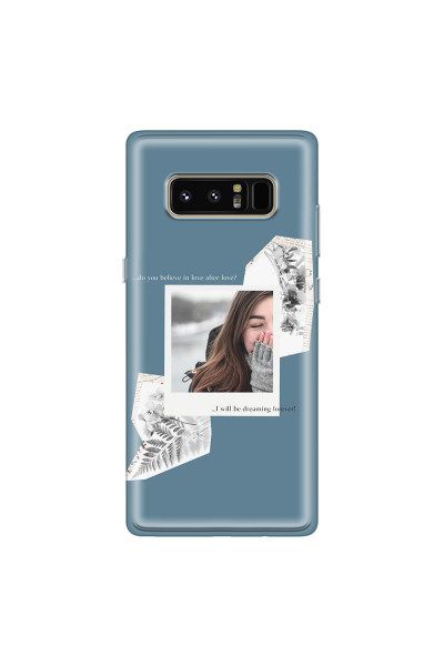 SAMSUNG - Galaxy Note 8 - Soft Clear Case - Vintage Blue Collage Phone Case