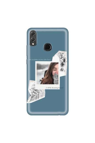 HONOR - Honor 8X - Soft Clear Case - Vintage Blue Collage Phone Case
