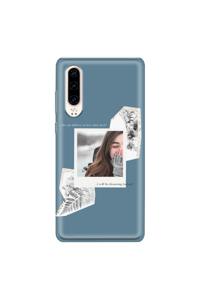 HUAWEI - P30 - Soft Clear Case - Vintage Blue Collage Phone Case