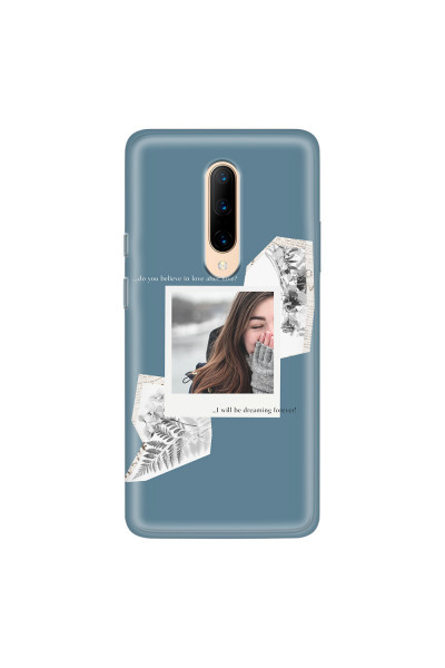 ONEPLUS - OnePlus 7 Pro - Soft Clear Case - Vintage Blue Collage Phone Case