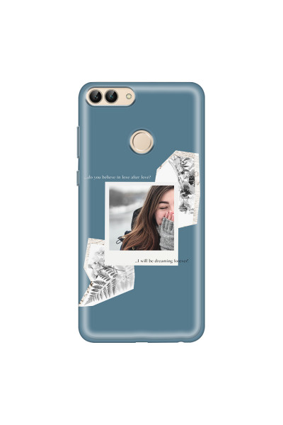 HUAWEI - P Smart 2018 - Soft Clear Case - Vintage Blue Collage Phone Case
