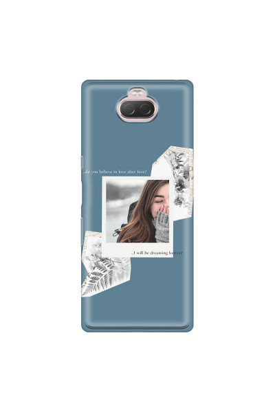 SONY - Sony Xperia 10 - Soft Clear Case - Vintage Blue Collage Phone Case