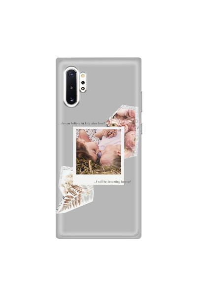 SAMSUNG - Galaxy Note 10 Plus - Soft Clear Case - Vintage Grey Collage Phone Case
