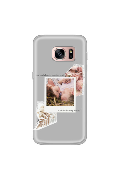 SAMSUNG - Galaxy S7 - Soft Clear Case - Vintage Grey Collage Phone Case