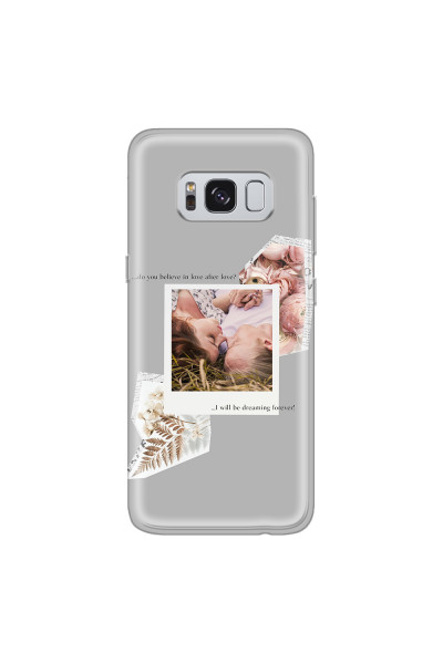 SAMSUNG - Galaxy S8 - Soft Clear Case - Vintage Grey Collage Phone Case