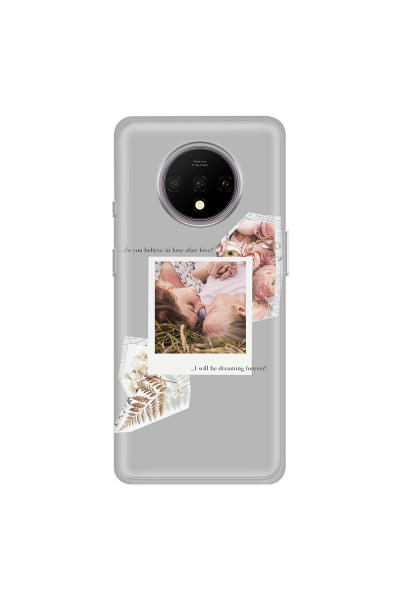 ONEPLUS - OnePlus 7T - Soft Clear Case - Vintage Grey Collage Phone Case