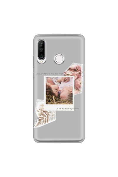 HUAWEI - P30 Lite - Soft Clear Case - Vintage Grey Collage Phone Case