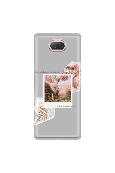 SONY - Sony Xperia 10 - Soft Clear Case - Vintage Grey Collage Phone Case