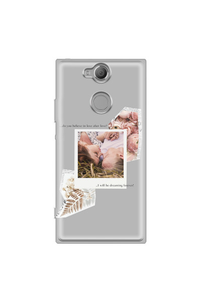 SONY - Sony Xperia XA2 - Soft Clear Case - Vintage Grey Collage Phone Case