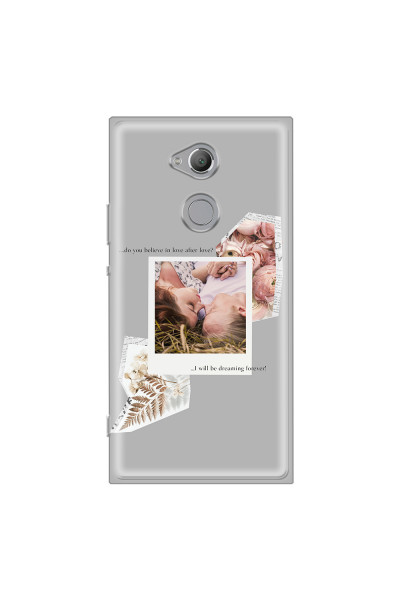 SONY - Sony Xperia XA2 Ultra - Soft Clear Case - Vintage Grey Collage Phone Case
