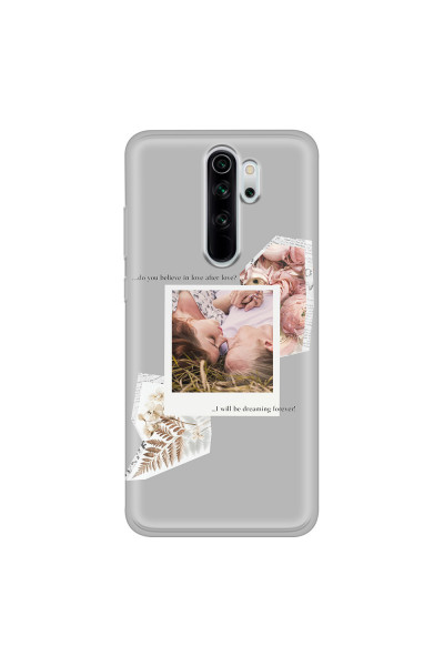 XIAOMI - Xiaomi Redmi Note 8 Pro - Soft Clear Case - Vintage Grey Collage Phone Case