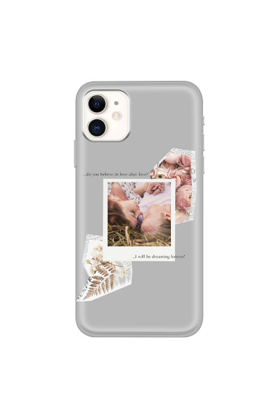 APPLE - iPhone 11 - Soft Clear Case - Vintage Grey Collage Phone Case