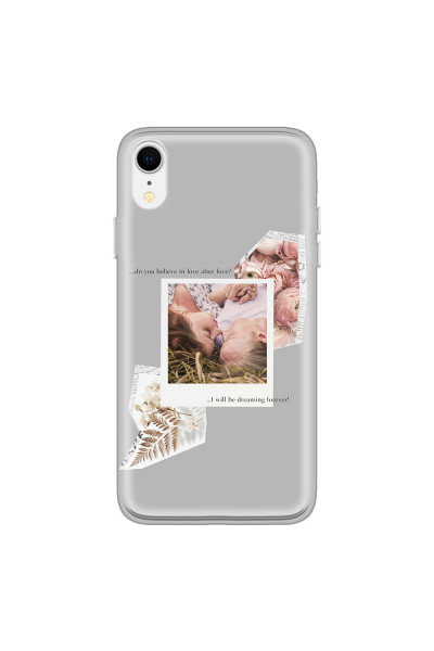 APPLE - iPhone XR - Soft Clear Case - Vintage Grey Collage Phone Case