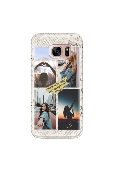 SAMSUNG - Galaxy S7 - Soft Clear Case - Newspaper Vibes Phone Case
