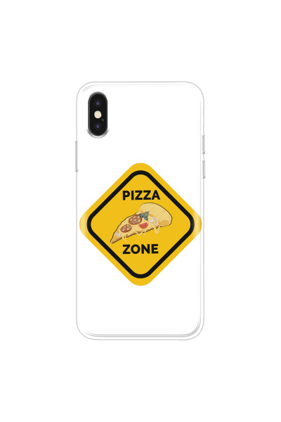 APPLE - iPhone XS - Soft Clear Case - Pizza Zone Phone Case