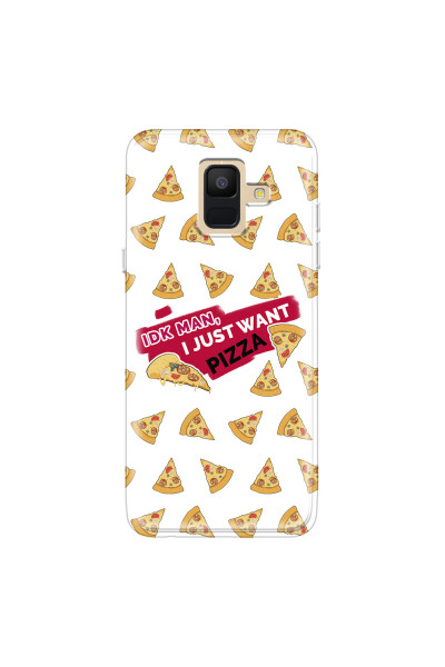 SAMSUNG - Galaxy A6 2018 - Soft Clear Case - Want Pizza Men Phone Case