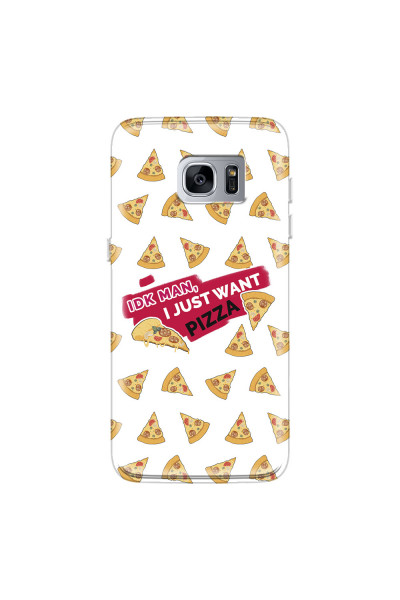 SAMSUNG - Galaxy S7 Edge - Soft Clear Case - Want Pizza Men Phone Case