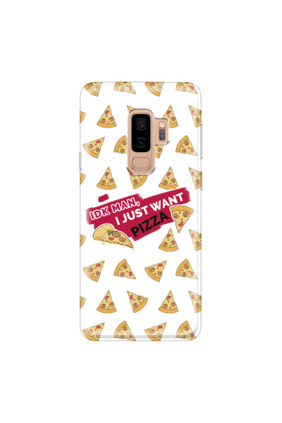 SAMSUNG - Galaxy S9 Plus 2018 - Soft Clear Case - Want Pizza Men Phone Case