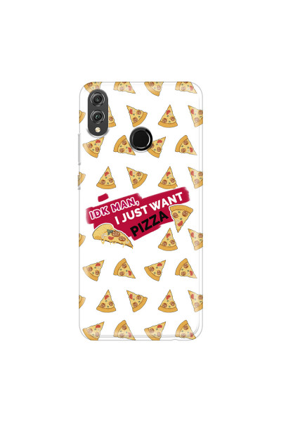 HONOR - Honor 8X - Soft Clear Case - Want Pizza Men Phone Case