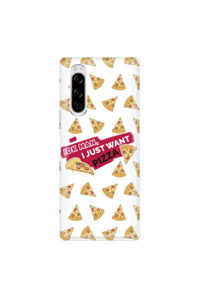 SONY - Sony Xperia 5 - Soft Clear Case - Want Pizza Men Phone Case