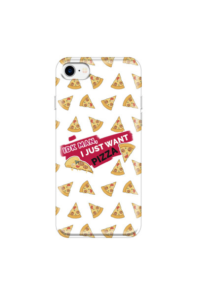 APPLE - iPhone 7 - Soft Clear Case - Want Pizza Men Phone Case