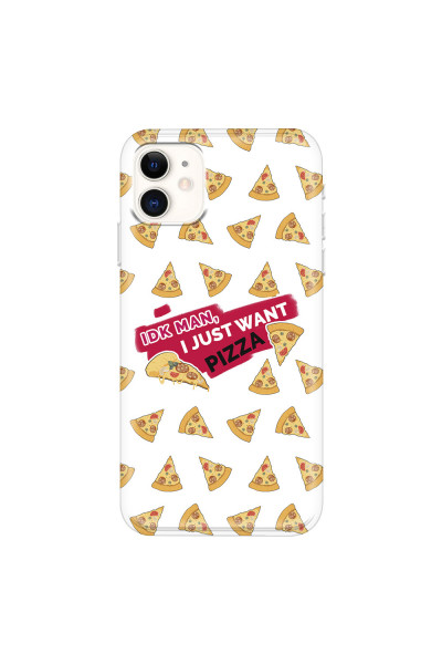 APPLE - iPhone 11 - Soft Clear Case - Want Pizza Men Phone Case