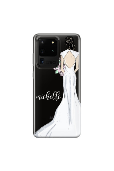 SAMSUNG - Galaxy S20 Ultra - Soft Clear Case - Bride To Be Blackhair