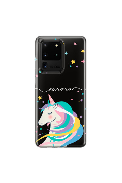 SAMSUNG - Galaxy S20 Ultra - Soft Clear Case - Clear Unicorn Handwritten White