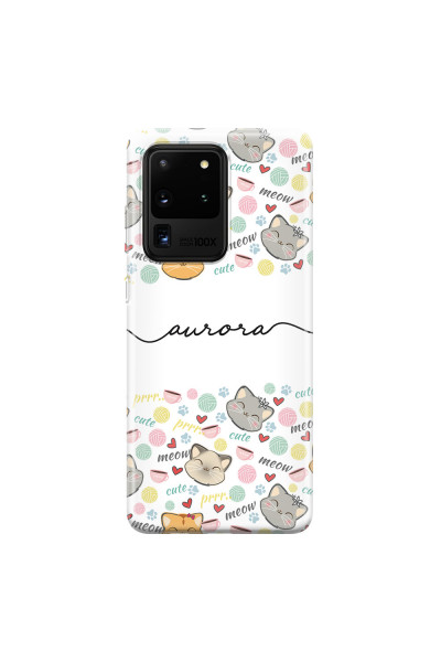 SAMSUNG - Galaxy S20 Ultra - Soft Clear Case - Cute Kitten Pattern
