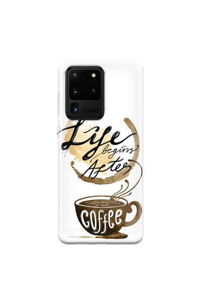 SAMSUNG - Galaxy S20 Ultra - Soft Clear Case - Life begins after coffee