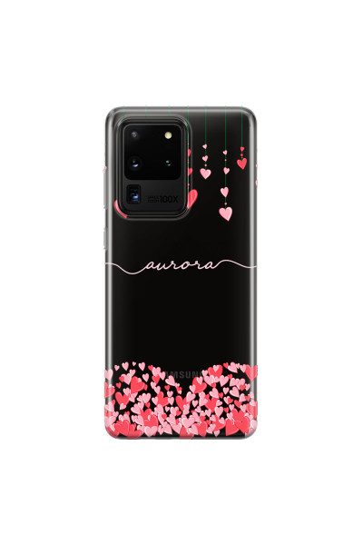 SAMSUNG - Galaxy S20 Ultra - Soft Clear Case - Love Hearts Strings Pink